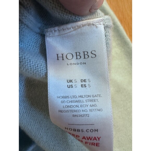 Hobbs Of London Wool Cashmere light blue Funnel Neck Sweater Size S Audrey - Picture 8 of 9